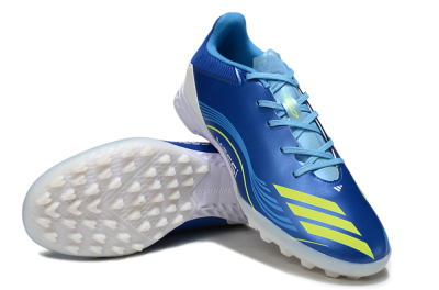 Men's Messi x Adidas F50 Pro TF Football Shoes - Blue/Yellow/White