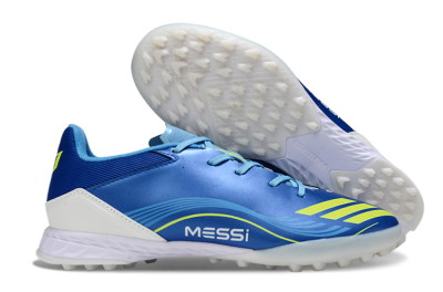 Men's Messi x Adidas F50 Pro TF Football Shoes - Blue/Yellow/White