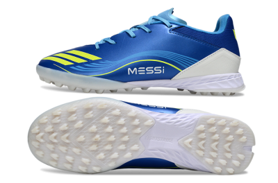 Men's Messi x Adidas F50 Pro TF Football Shoes - Blue/Yellow/White