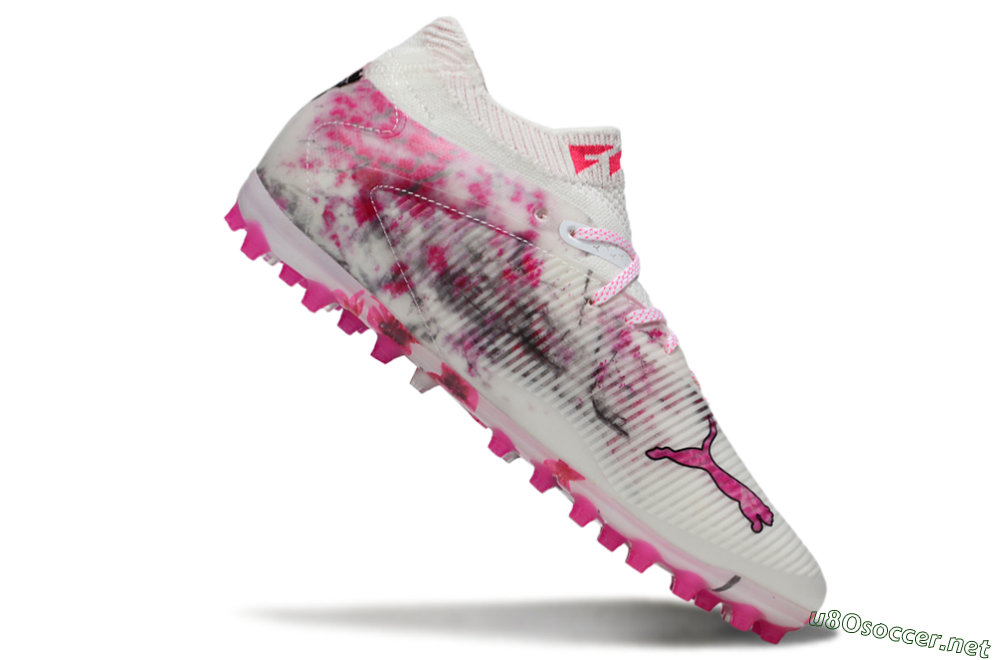 Men's Puma Future 8 Ultimate MG Football Boots - White/Pink/Silver 4