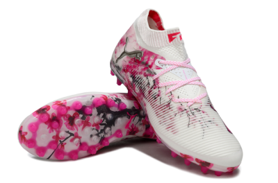 Men's Puma Future 8 Ultimate MG Football Boots - White/Pink/Silver