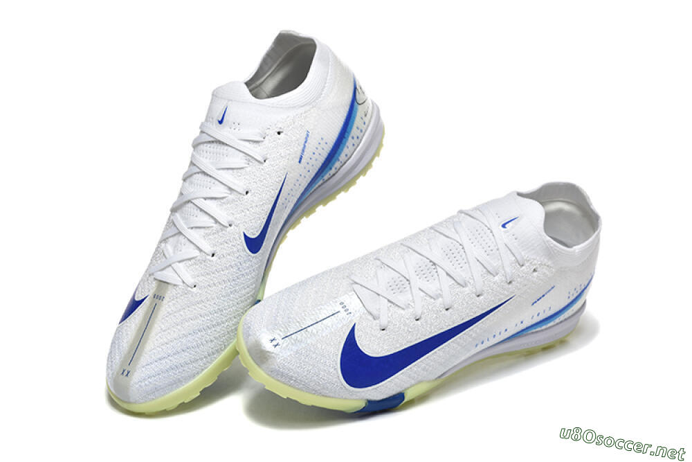 Men's Nike Air Zoom Mercurial Vapor 16 Elite TF Football Shoes - White/Blue/Beige 6