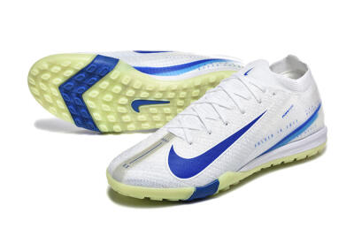 Men's Nike Air Zoom Mercurial Vapor 16 Elite TF Football Shoes - White/Blue/Beige