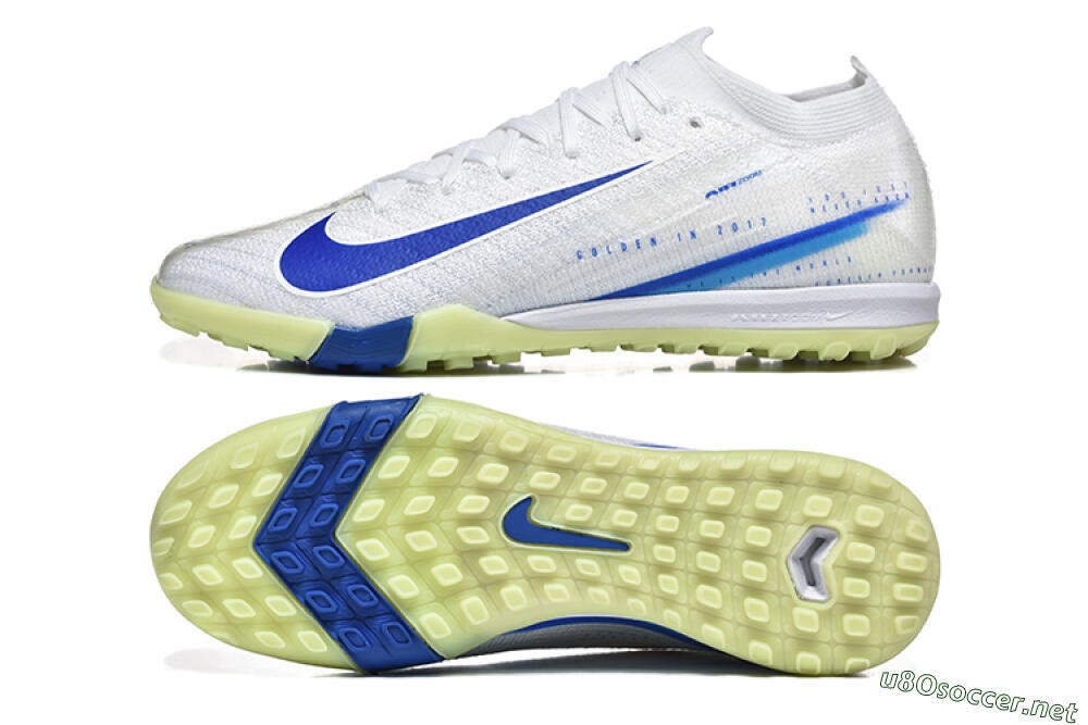 Men's Nike Air Zoom Mercurial Vapor 16 Elite TF Football Shoes - White/Blue/Beige 1