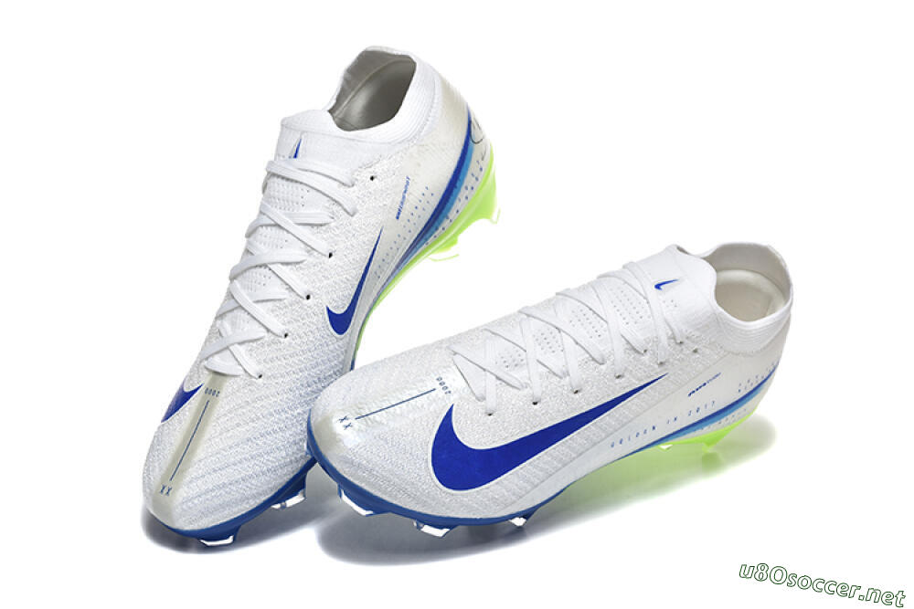 Men's Nike Air Zoom Mercurial Vapor 16 Elite FG Football Boots - White/Blue/Yellow 6