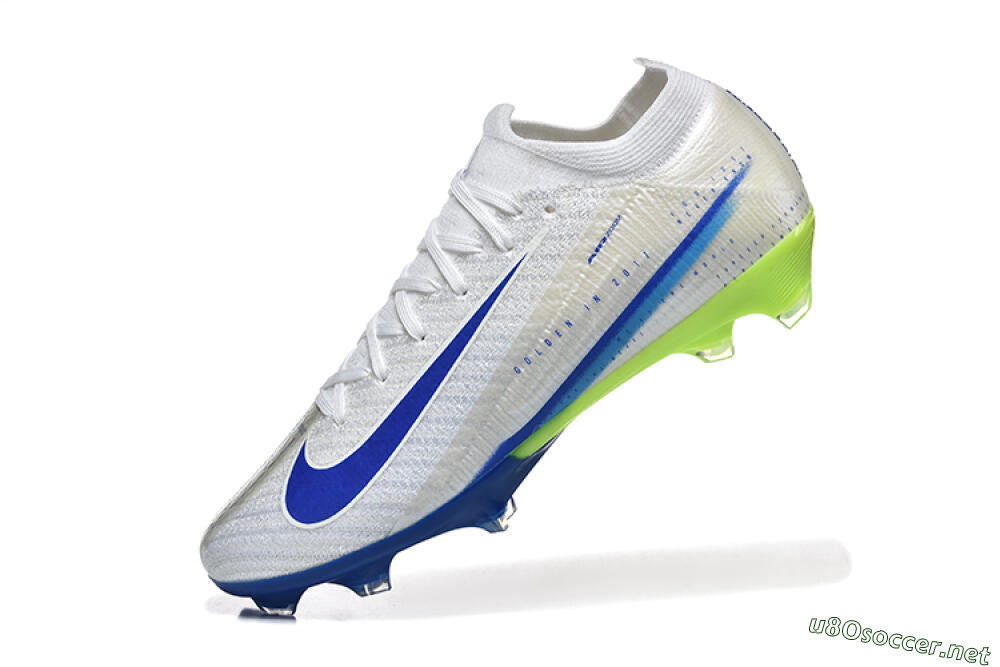 Men's Nike Air Zoom Mercurial Vapor 16 Elite FG Football Boots - White/Blue/Yellow 8
