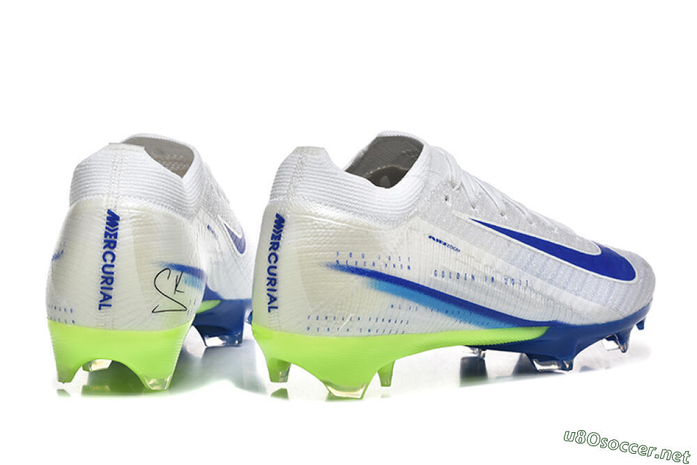Men's Nike Air Zoom Mercurial Vapor 16 Elite FG Football Boots - White/Blue/Yellow 9