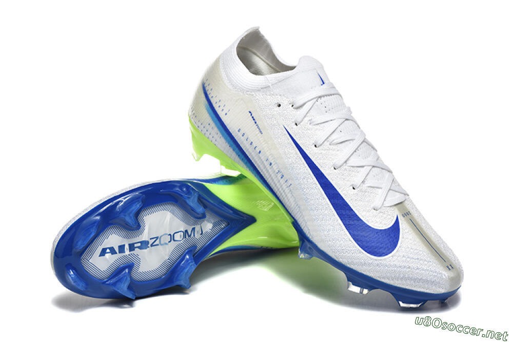 Men's Nike Air Zoom Mercurial Vapor 16 Elite FG Football Boots - White/Blue/Yellow 4