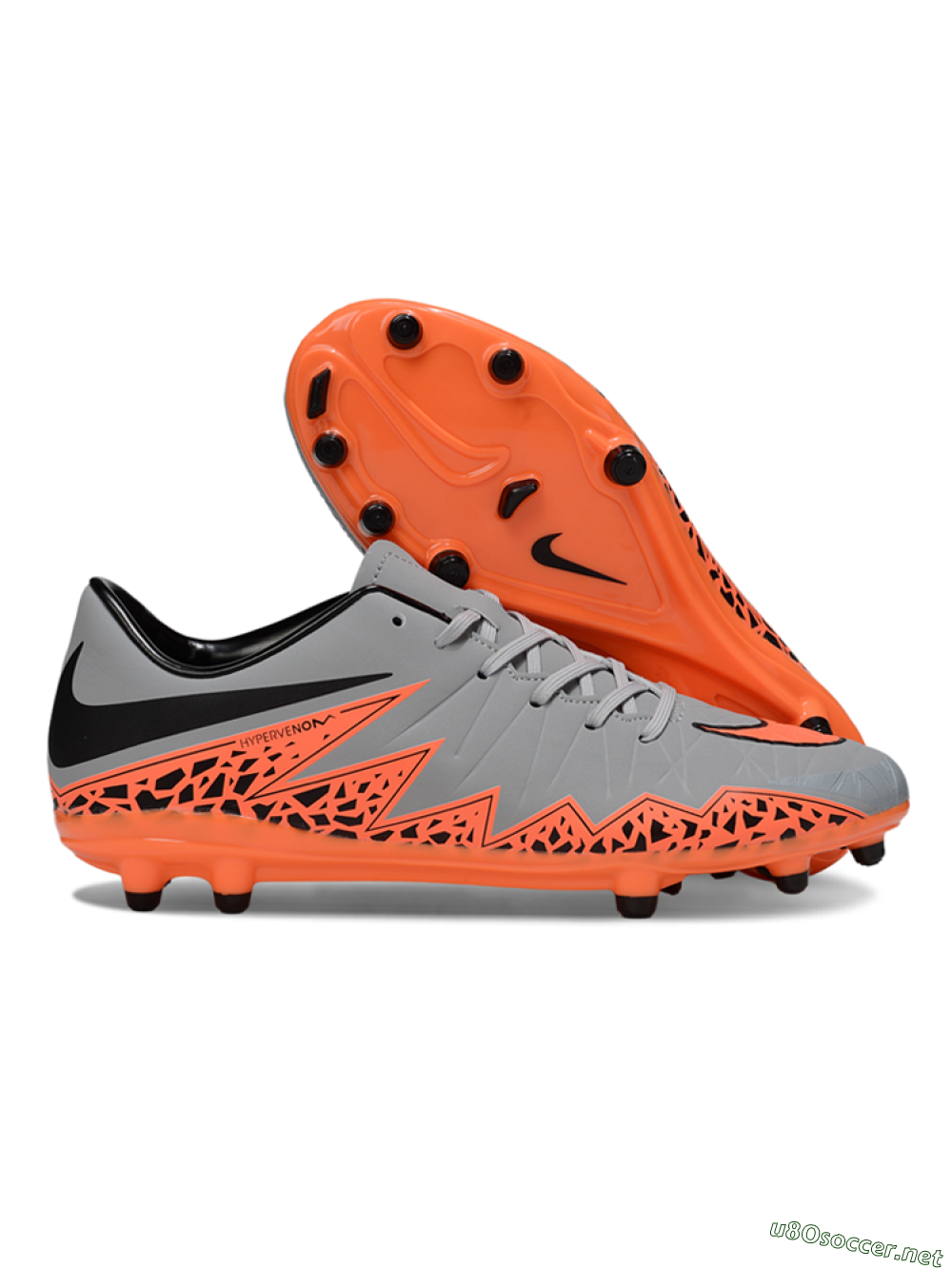 Men's Nike Hypervenom Phantom II FG Football Boots - Grey/Black/Orange 2