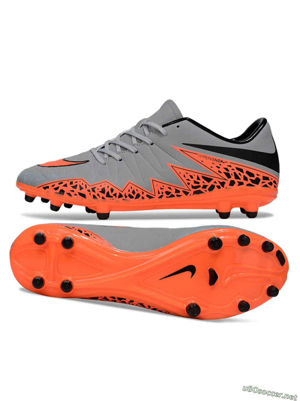 Men's Nike Hypervenom Phantom II FG Football Boots - Grey/Black/Orange 1