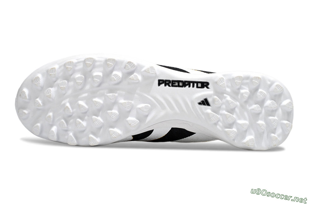Unisex Adidas Predator 25 Elite Foldover Tongue TF Football Shoes - White/Black/Gold 6