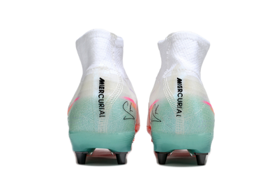 Men's Nike Air Zoom Mercurial Superfly 10 Elite SG Football Boots - White/Jade/Pink