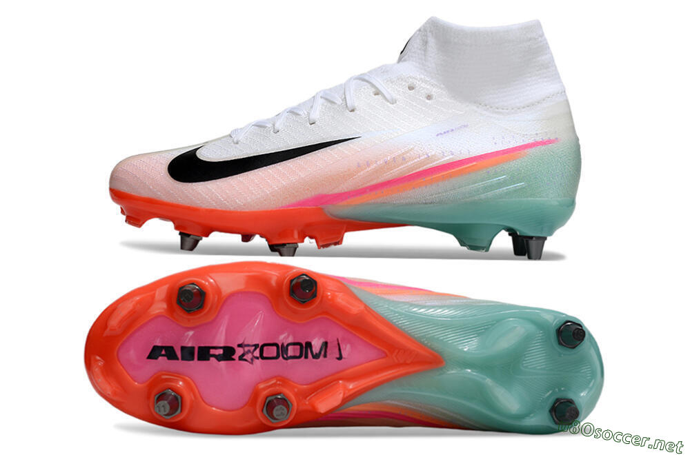Men's Nike Air Zoom Mercurial Superfly 10 Elite SG Football Boots - White/Jade/Pink 1