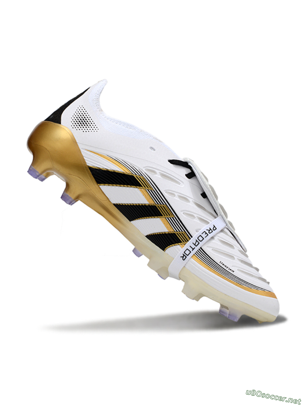 Men's Adidas Predator 25 Elite Foldover Tongue FG Football Boots - White/Black/Gold 3