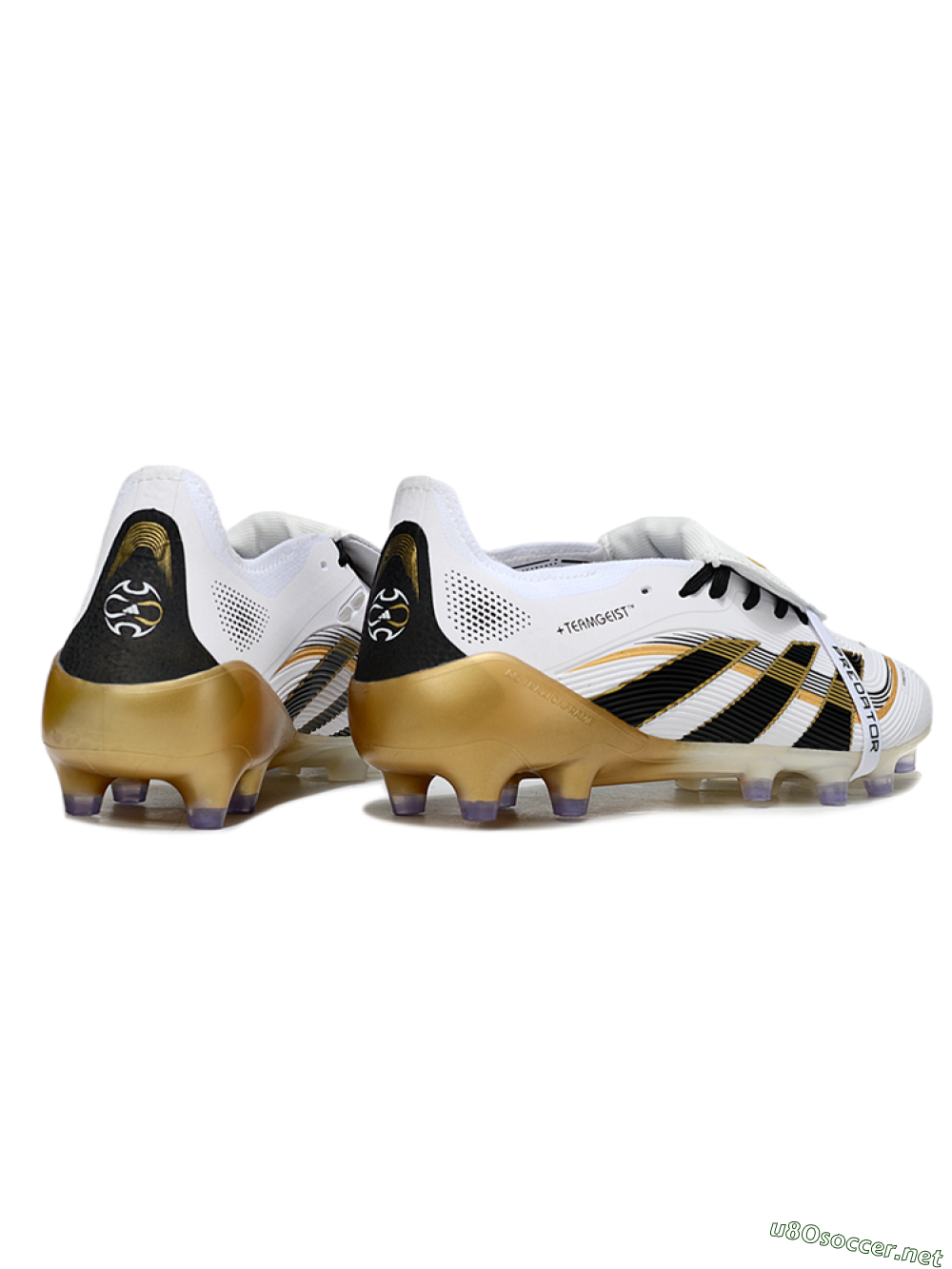 Men's Adidas Predator 25 Elite Foldover Tongue FG Football Boots - White/Black/Gold 5