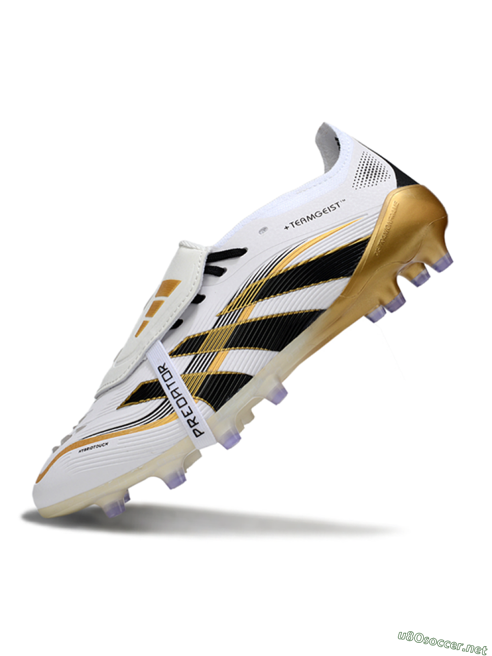 Men's Adidas Predator 25 Elite Foldover Tongue FG Football Boots - White/Black/Gold 4