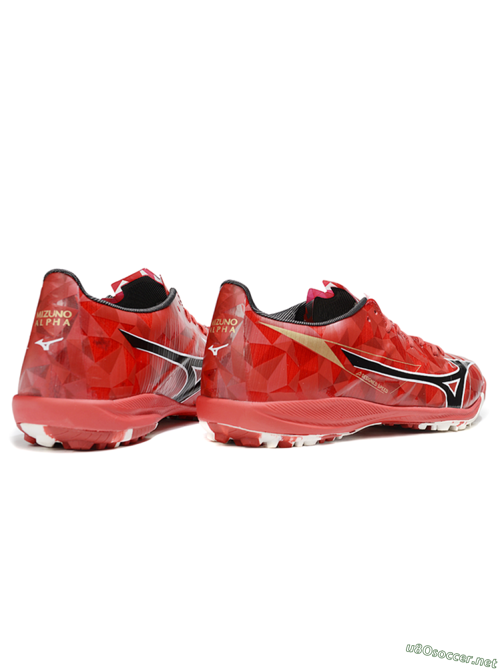 Men's Mizuno Morelia Alpha Beta TF Football Shoes - Red/Black/White 6