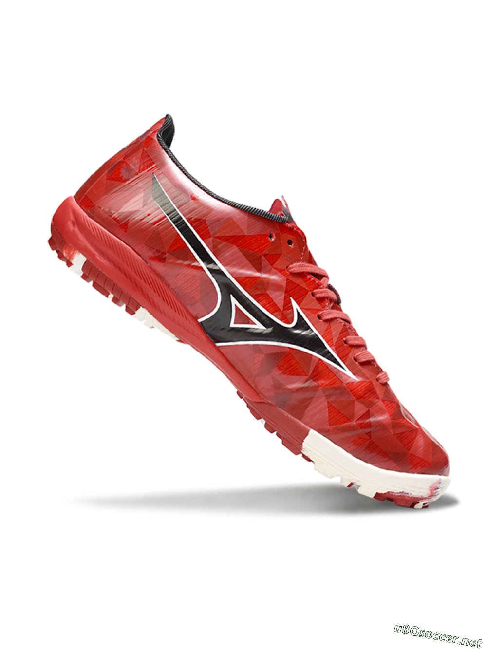 Men's Mizuno Morelia Alpha Beta TF Football Shoes - Red/Black/White 4