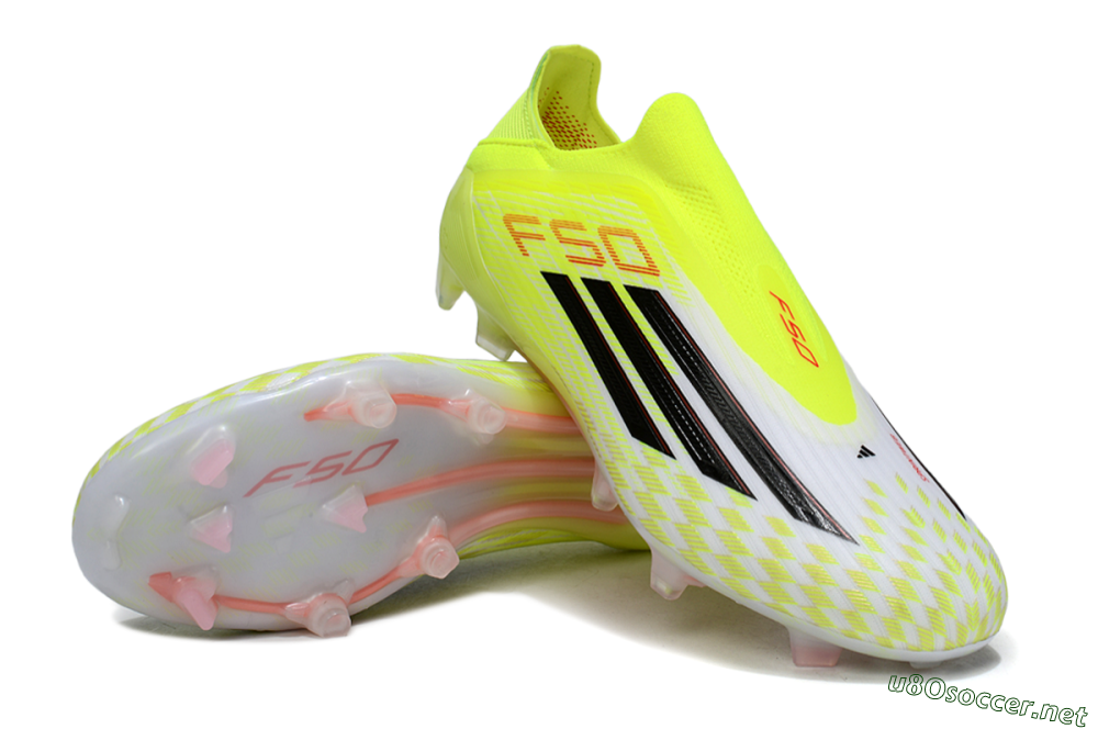Men's Adidas F50 Elite FG Football Boots - Yellow/White/Black 3