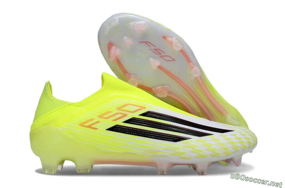 Men's Adidas F50 Elite FG Football Boots - Yellow/White/Black 2