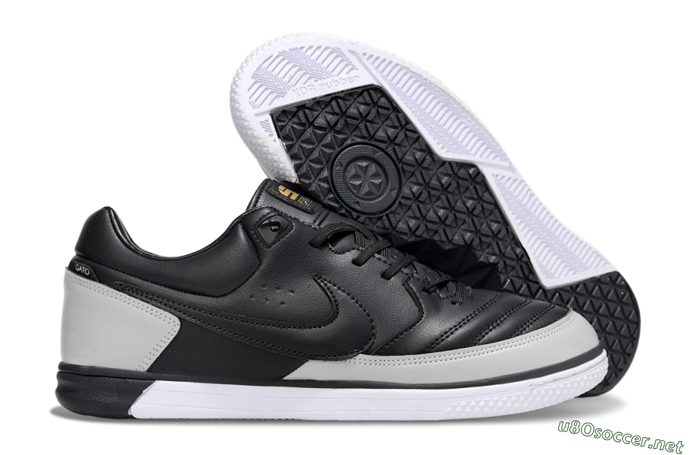 Men's Nike Lunar Gato 2 IC Football Shoes - Black/Grey/White 2