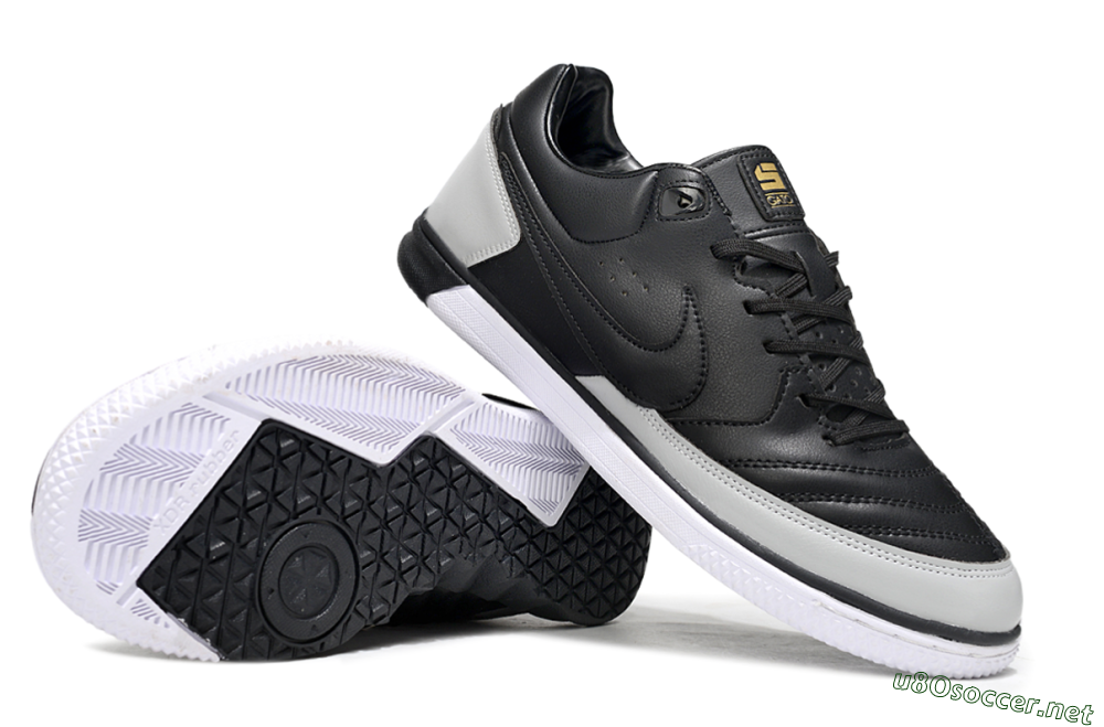 Men's Nike Lunar Gato 2 IC Football Shoes - Black/Grey/White 1