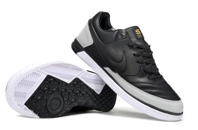 Men's Nike Lunar Gato 2 IC Football Shoes - Black/Grey/White