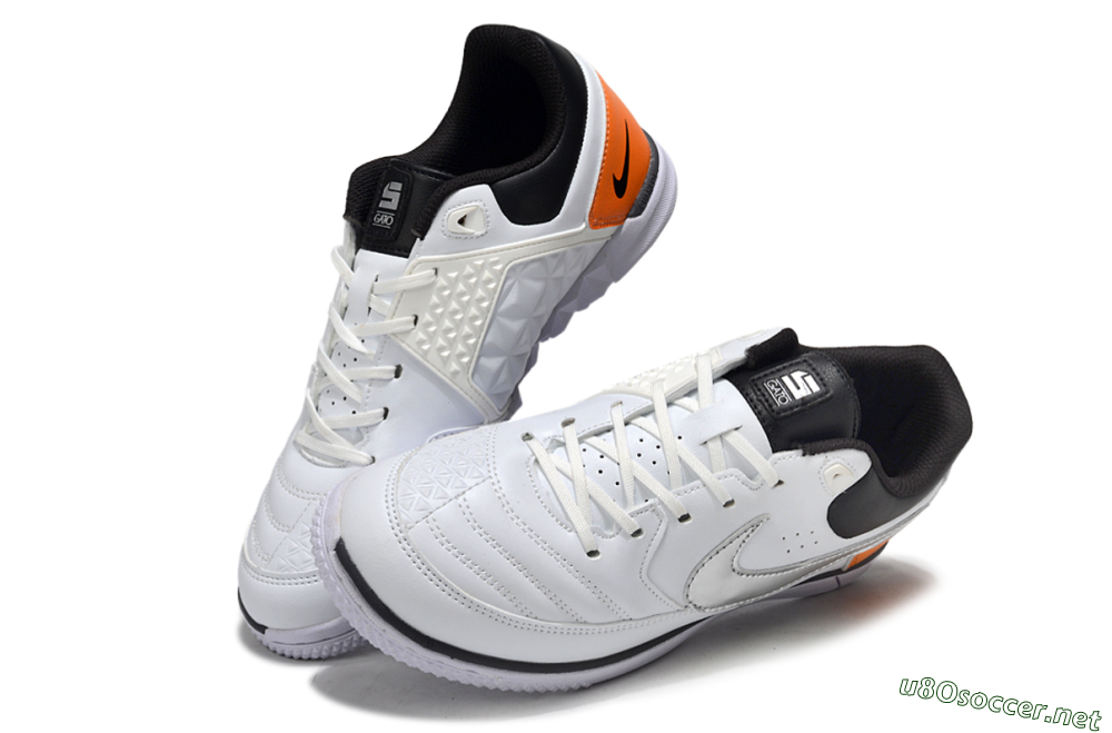 Men's Nike Lunar Gato 2 IC Football Shoes - White/Silver/Black 3