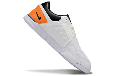 Men's Nike Lunar Gato 2 IC Football Shoes - White/Silver/Black
