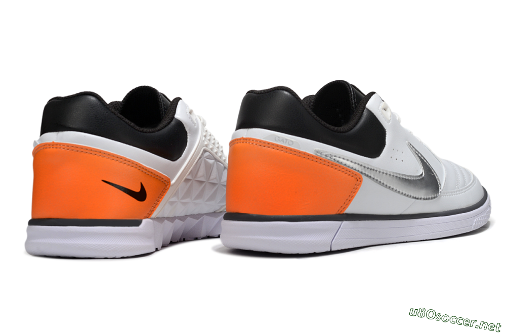 Men's Nike Lunar Gato 2 IC Football Shoes - White/Silver/Black 6