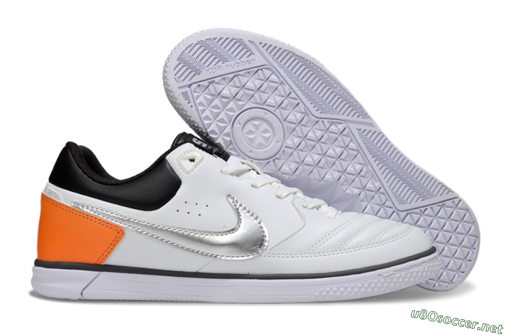 Men's Nike Lunar Gato 2 IC Football Shoes - White/Silver/Black 2
