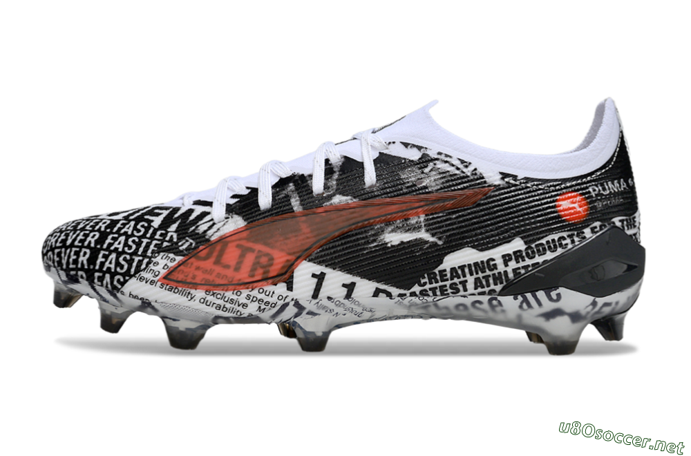 Men's Puma Ultra Ultimate FG Football Boots - Black/White/Red 0