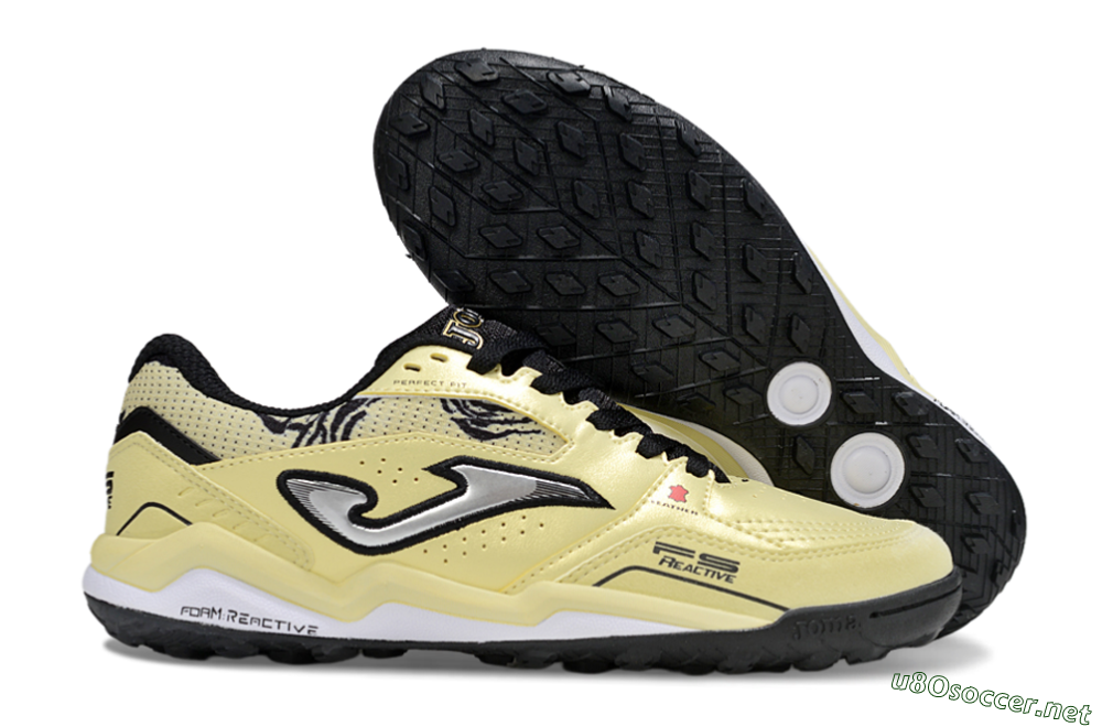 Men's Joma Top Flex TF Football Shoes - Yellow/Silver/Black 2