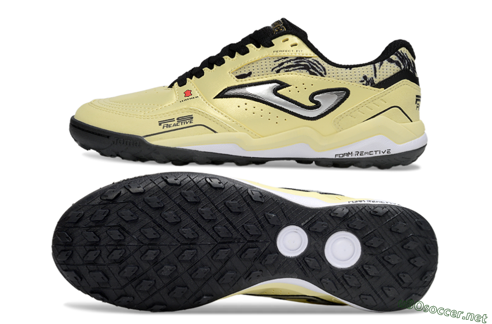 Men's Joma Top Flex TF Football Shoes - Yellow/Silver/Black 1