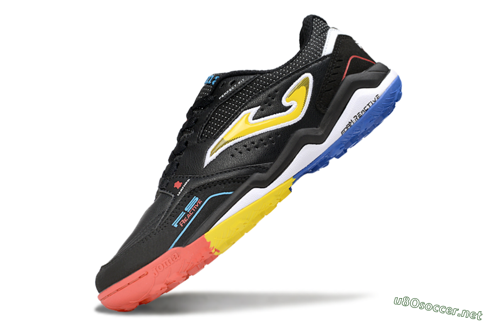 Men's Joma Top Flex TF Football Shoes - Black/Yellow/Red 5