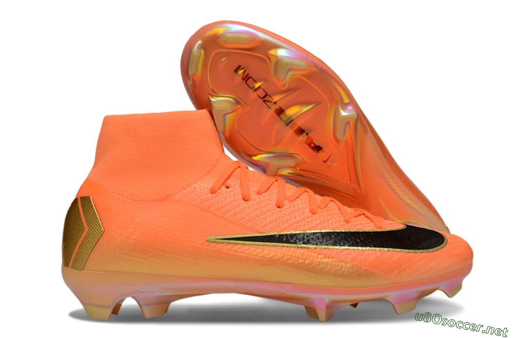 Unisex Nike Air Zoom Mercurial Superfly 10 Elite FG Football Boots - Red/Black/Gold 2