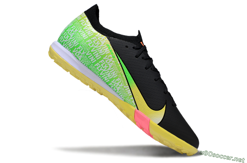 Unisex Nike Air Zoom Mercurial Vapor 16 Elite TF Football Shoes - Black/Yellow/White 4