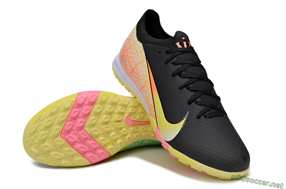 Unisex Nike Air Zoom Mercurial Vapor 16 Elite TF Football Shoes - Black/Yellow/White 3