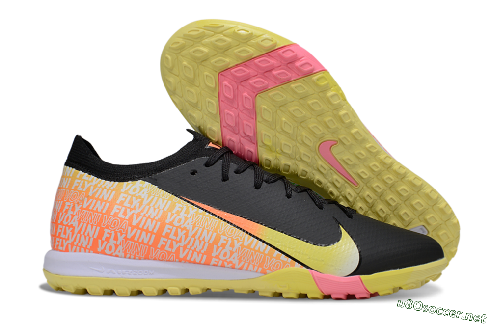Unisex Nike Air Zoom Mercurial Vapor 16 Elite TF Football Shoes - Black/Yellow/White 2