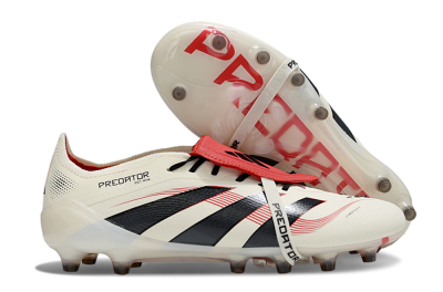 Men's Adidas Predator 25 Elite Foldover Tongue AG Football Boots - White/Black/Red