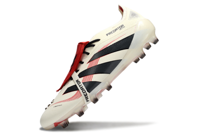 Men's Adidas Predator 25 Elite Foldover Tongue AG Football Boots - White/Black/Red