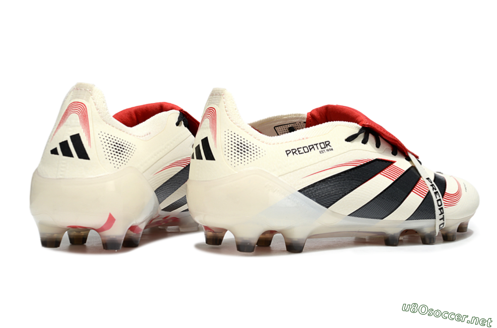 Men's Adidas Predator 25 Elite Foldover Tongue AG Football Boots - White/Black/Red 6