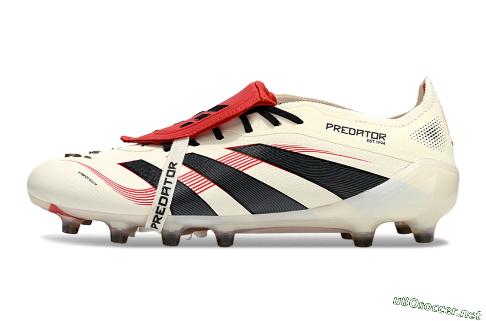 Men's Adidas Predator 25 Elite Foldover Tongue AG Football Boots - White/Black/Red 0