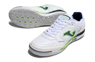 Men's Joma Top Flex IC Football Shoes - White/Blue/Yellow