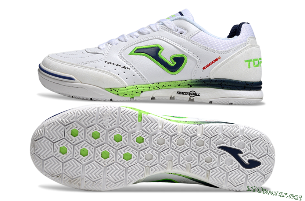 Men's Joma Top Flex IC Football Shoes - White/Blue/Yellow 1