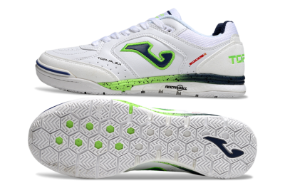 Men's Joma Top Flex IC Football Shoes - White/Blue/Yellow