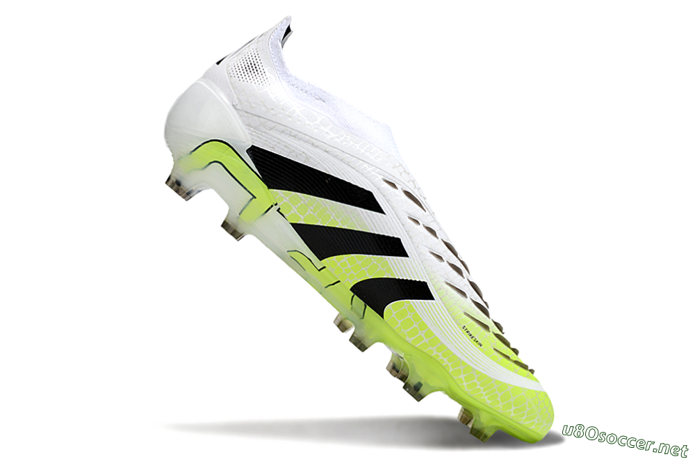 Men's Adidas Predator 25 Elite Laceless FG Football Boots - White/Black/Yellow 4