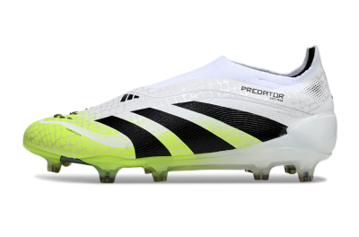 Men's Adidas Predator 25 Elite Laceless FG Football Boots - White/Black/Yellow