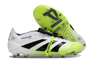Men's Adidas Predator 25 Elite Foldover Tongue FG Football Boots - White/Black/Yellow