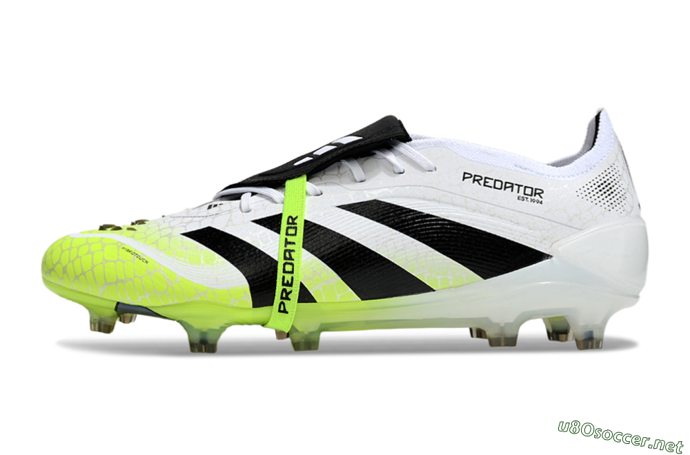 Men's Adidas Predator 25 Elite Foldover Tongue FG Football Boots - White/Black/Yellow 0